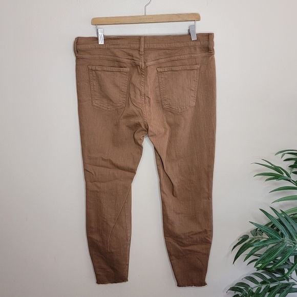 Pistola | Chestnut Brown Skinny Jeans with Frayed Hem & Ankle Zippers - Picture 2 of 5